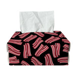 Black Bacon Pattern Print Rectangle Tissue Box Cover