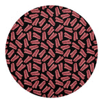 Black Bacon Pattern Print Round Blanket