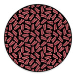 Black Bacon Pattern Print Round Floor Mat