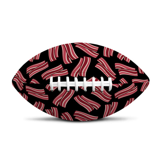 Black Bacon Pattern Print Rugby Ball