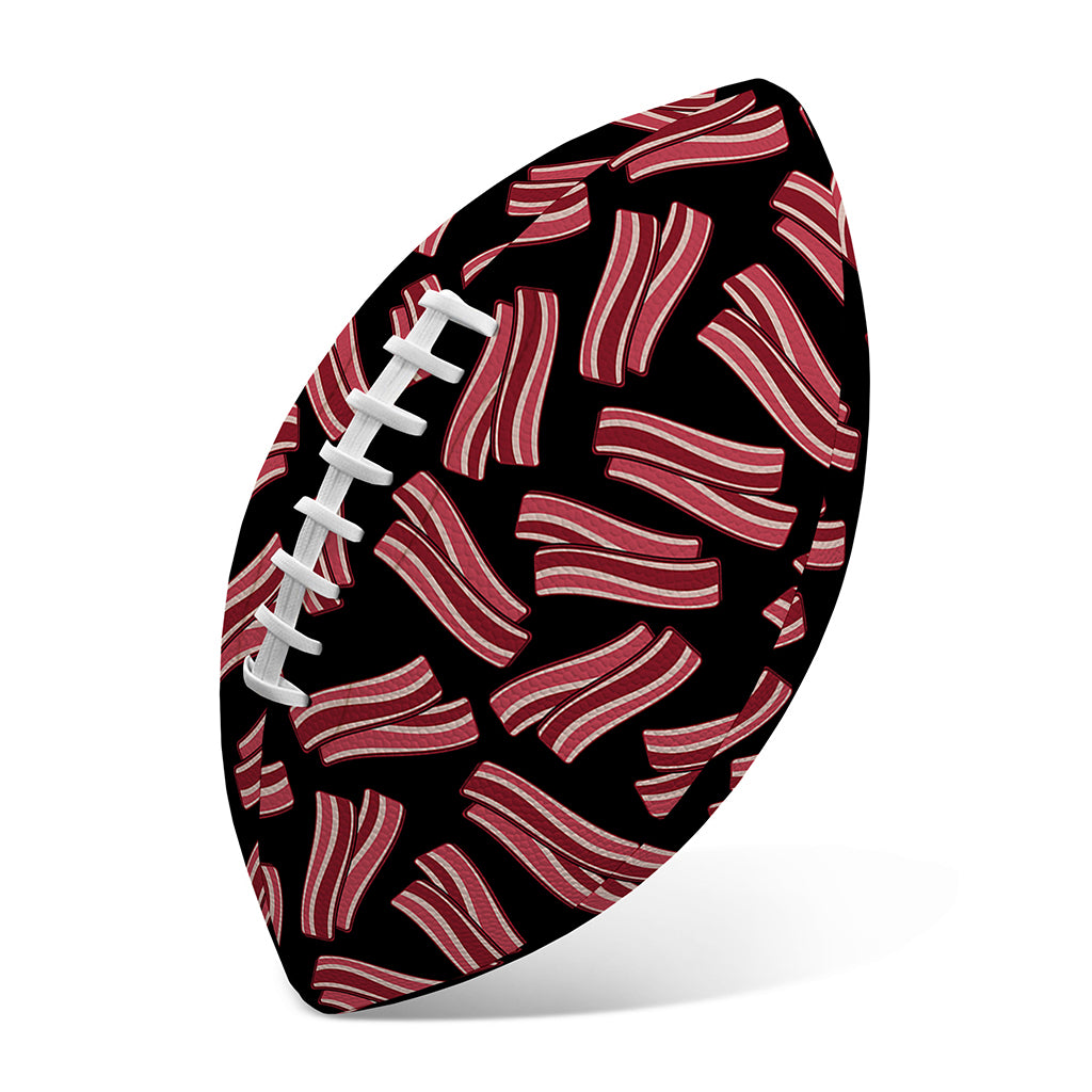 Black Bacon Pattern Print Rugby Ball