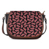 Black Bacon Pattern Print Saddle Bag