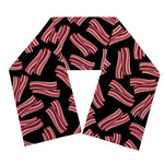 Black Bacon Pattern Print Scarf