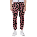 Black Bacon Pattern Print Joggers