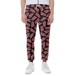 Black Bacon Pattern Print Scuba Joggers