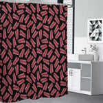 Black Bacon Pattern Print Shower Curtain