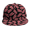 Black Bacon Pattern Print Snapback Cap