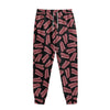 Black Bacon Pattern Print Sweatpants