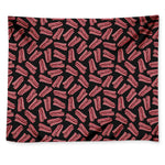 Black Bacon Pattern Print Tapestry