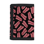 Black Bacon Pattern Print Trifold Wallet