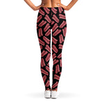 Black Bacon Pattern Print Women's Leggings