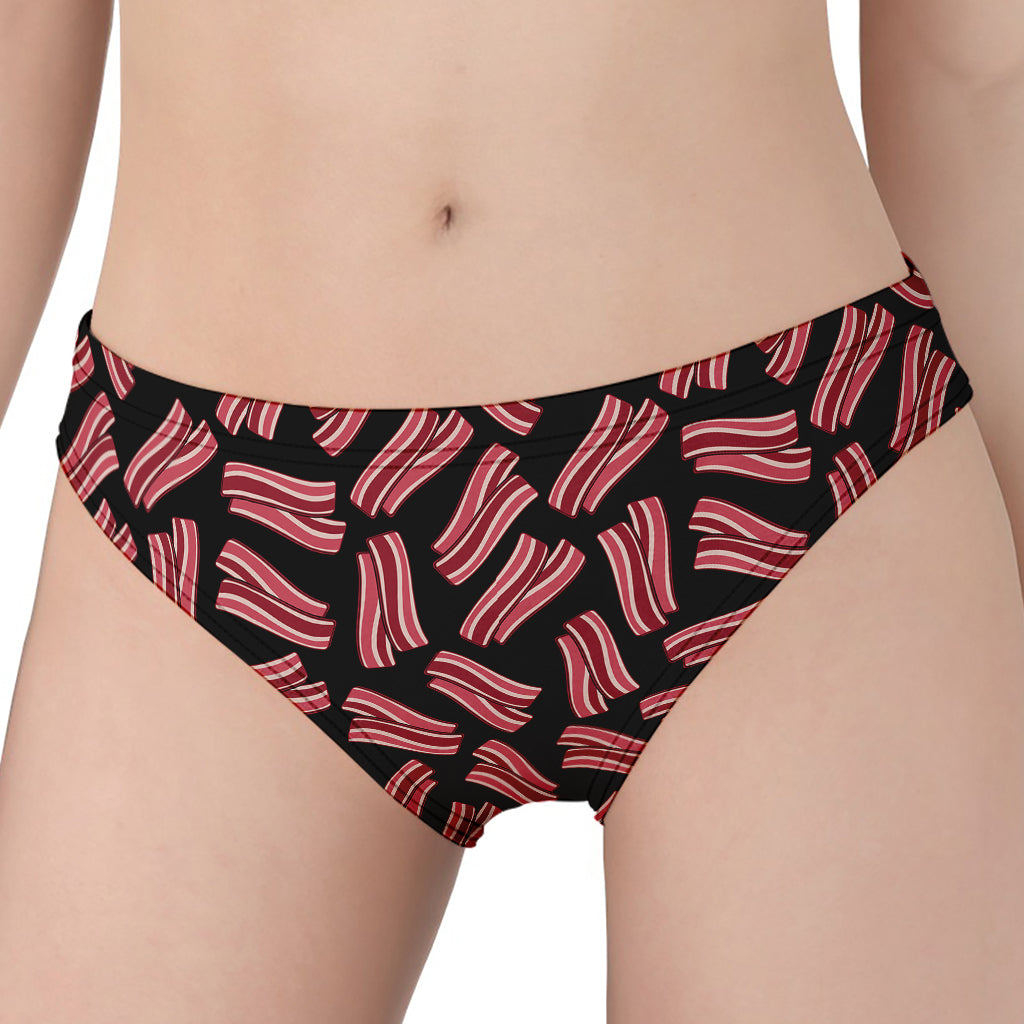 Black Bacon Pattern Print Women's Panties