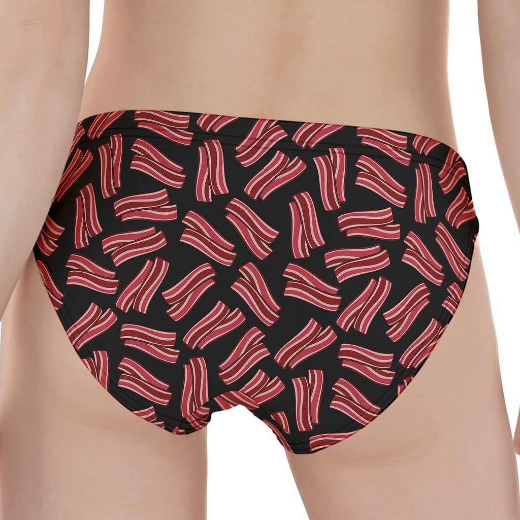 Black Bacon Pattern Print Women's Panties