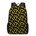 Black Banana Pattern Print 17 Inch Backpack