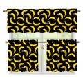 Black Banana Pattern Print 3 Piece Kitchen Curtains
