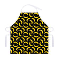 Black Banana Pattern Print Adjustable Apron