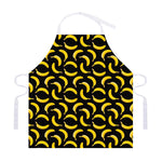 Black Banana Pattern Print Adjustable Apron