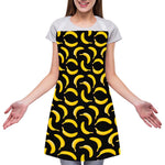 Black Banana Pattern Print Adjustable Apron