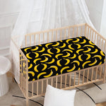 Black Banana Pattern Print Baby Crib Sheet