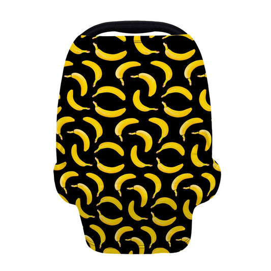 Black Banana Pattern Print Baby Seat Cover