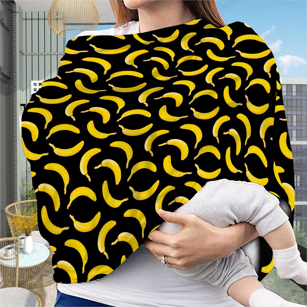 Black Banana Pattern Print Baby Seat Cover