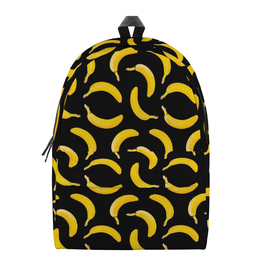 Black Banana Pattern Print Backpack