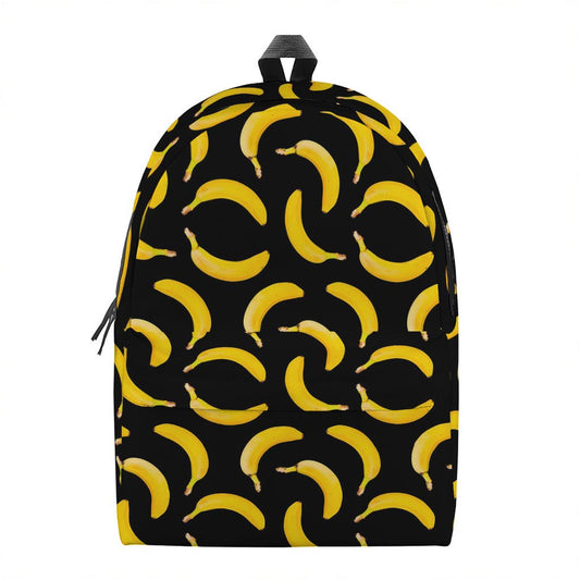 Black Banana Pattern Print Backpack