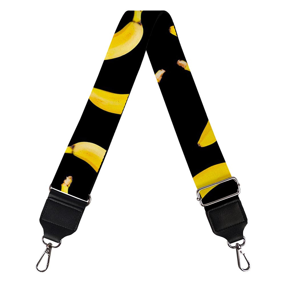 Black Banana Pattern Print Bag Strap