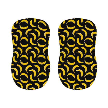 Black Banana Pattern Print Bar Stool Covers