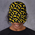 Black Banana Pattern Print Baseball Cap
