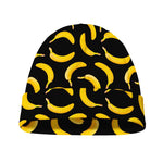 Black Banana Pattern Print Beanie