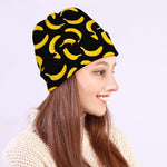 Black Banana Pattern Print Beanie