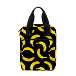 Black Banana Pattern Print Bible Tote Bag