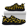 Black Banana Pattern Print Black Running Shoes