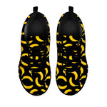 Black Banana Pattern Print Black Running Shoes