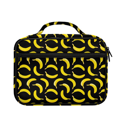 Black Banana Pattern Print Briefcase Bible Bag