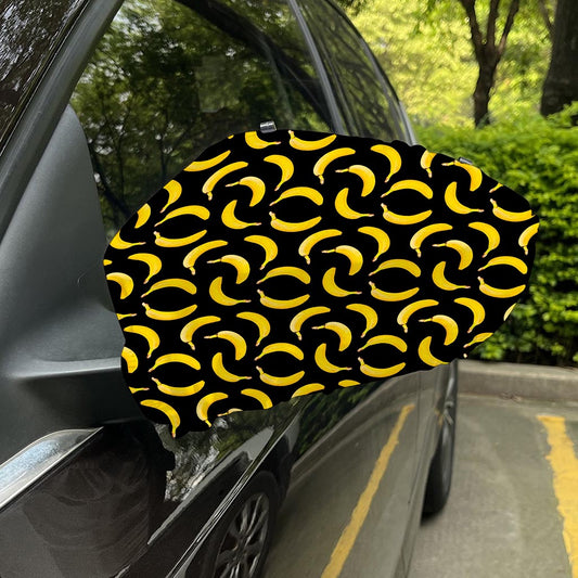 Black Banana Pattern Print Car Side Mirror Covers
