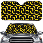 Black Banana Pattern Print Car Windshield Sun Shade