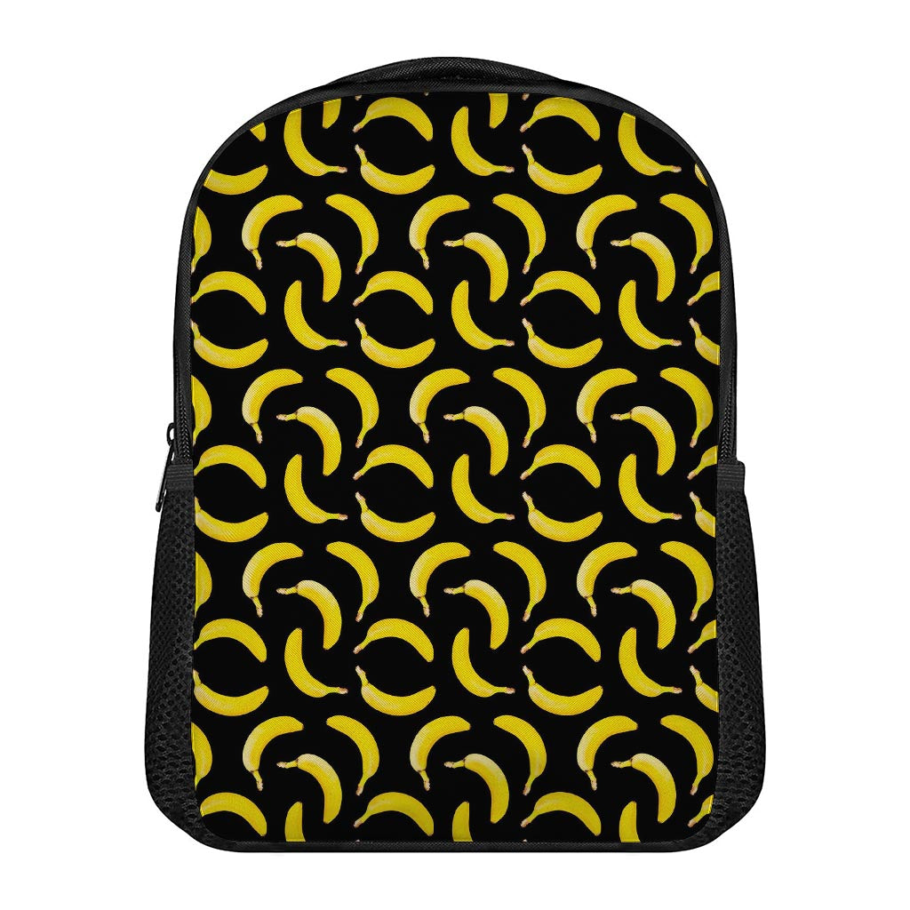 Black Banana Pattern Print Casual Backpack