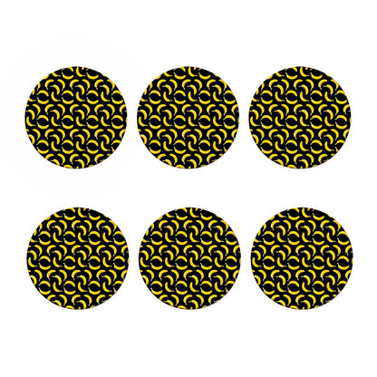 Black Banana Pattern Print Coaster Set