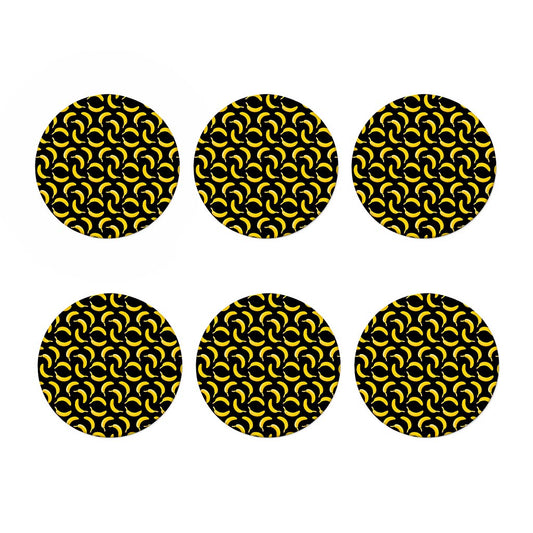 Black Banana Pattern Print Coaster Set