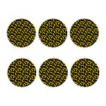 Black Banana Pattern Print Coaster Set
