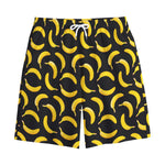 Black Banana Pattern Print Cotton Shorts