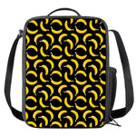 Black Banana Pattern Print Crossbody Lunch Bag