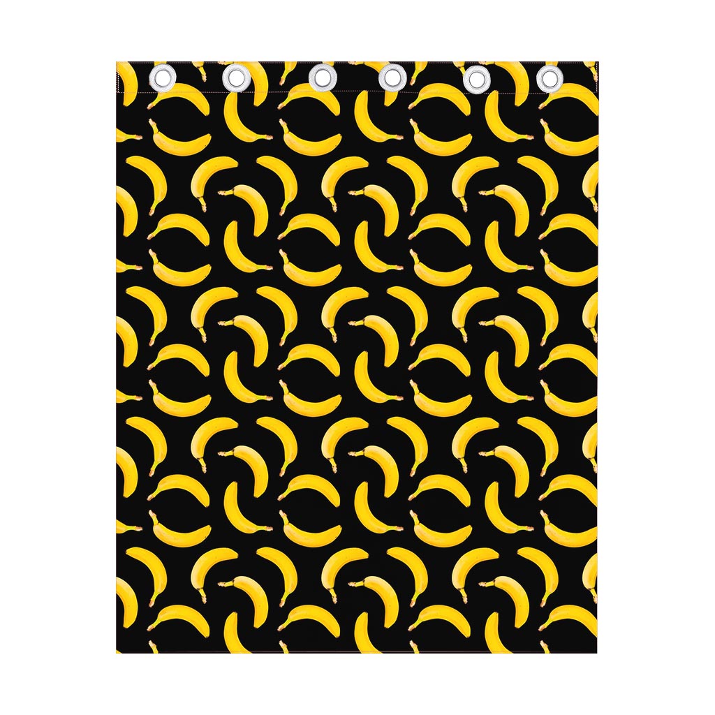 Black Banana Pattern Print Curtain