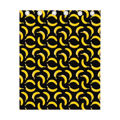 Black Banana Pattern Print Curtain