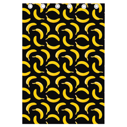 Black Banana Pattern Print Curtain