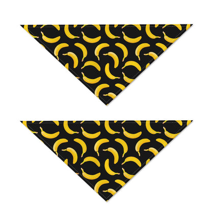 Black Banana Pattern Print Dog Bandana
