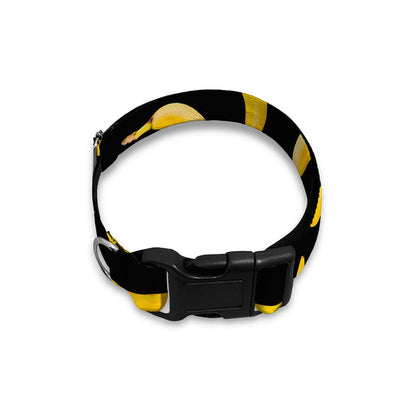 Black Banana Pattern Print Dog Collar