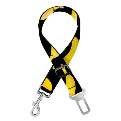 Black Banana Pattern Print Dog Seat Belt